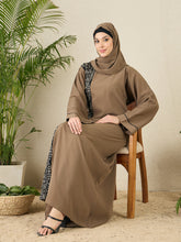 Embroidered Abaya Dress for Women with matching scarf